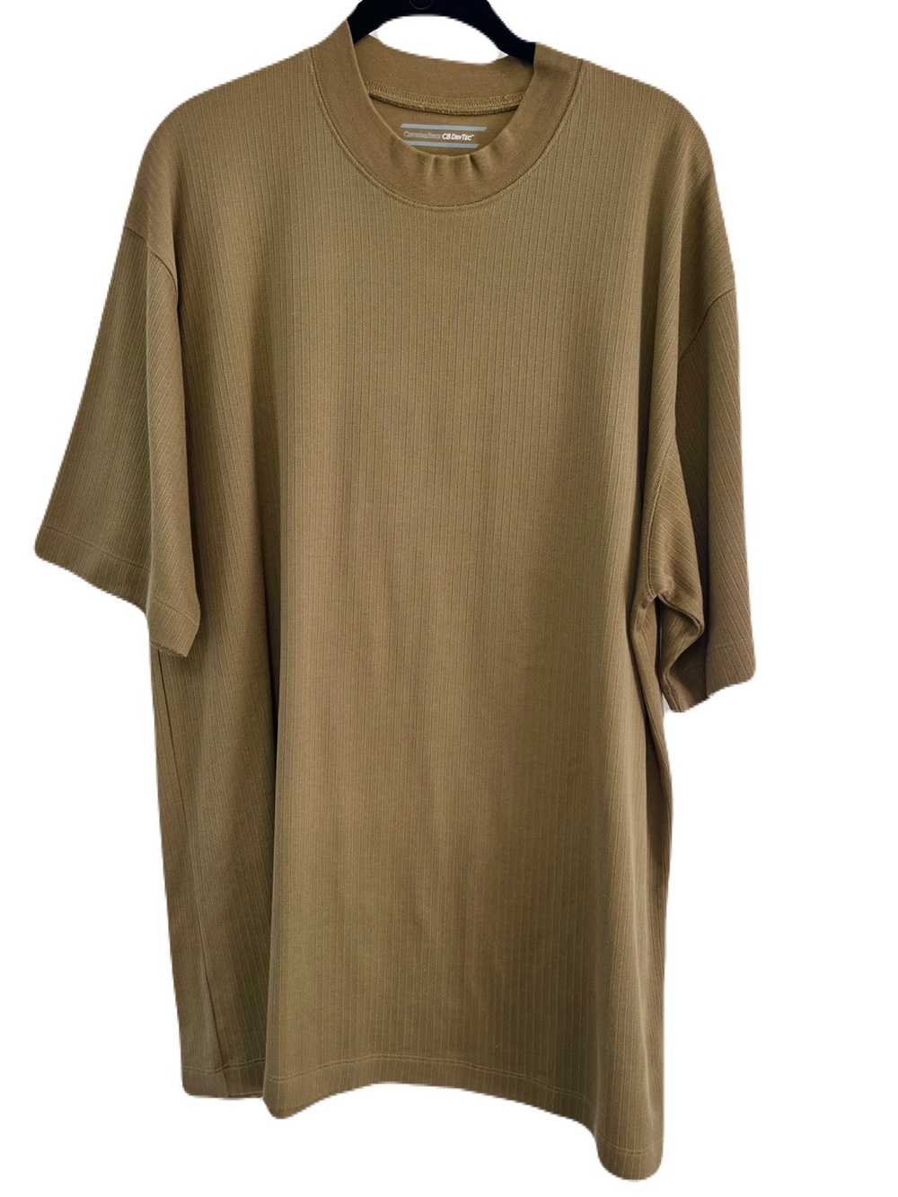 Cutter & Buck Green Ribbed Textured Mock Neck Tshirt, Size XL